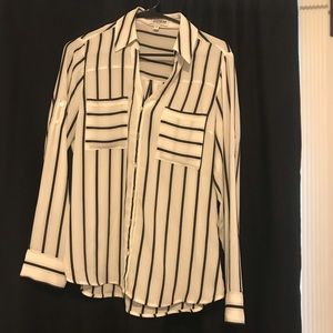 White and black stripped blouse